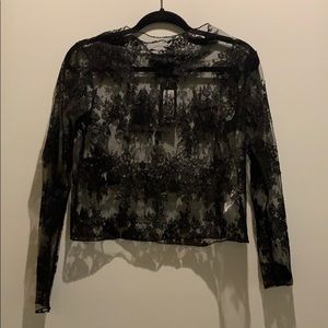 NASTY GAL SHEER LACE LONG SLEEVE